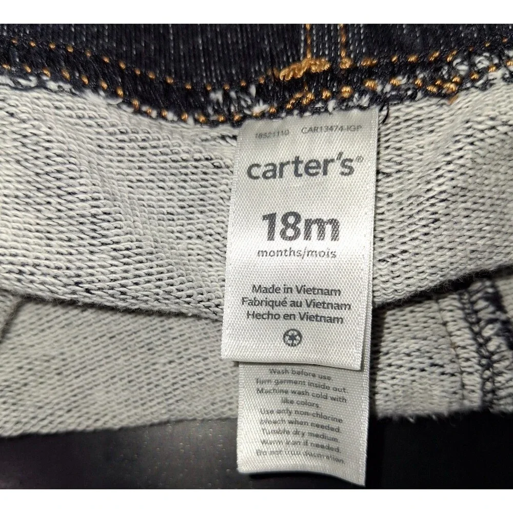 Carter's Boys 18 Months Blue Grey Plaid Hooded Jacket & Pants 2 Piece Outfit